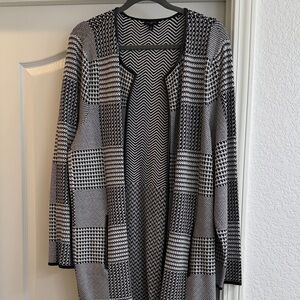 Talbots Black and White Houndstooth Patterned Blazer NWOT